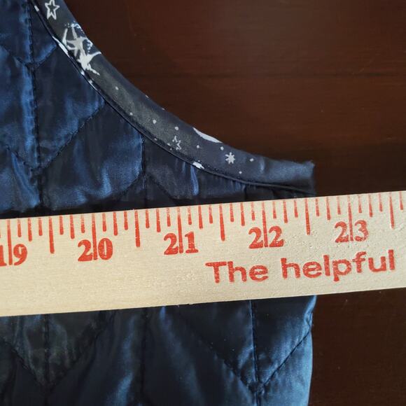 Chicos Zenergy Womens Reversible Quilted Celestial Vest Size 2 L 12/14 Navy Blue - Picture 12 of 13